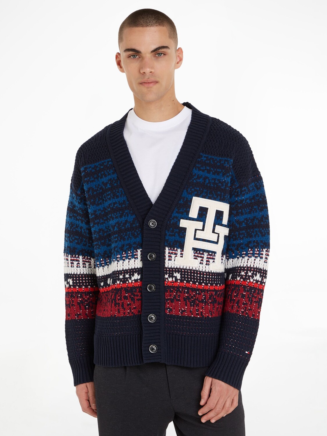 

Кардиган в полоску с эффектом омбре из смесовой шерсти Tommy Hilfiger, пустынное небо/мульти