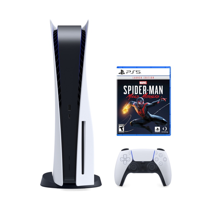 Игровая консоль Sony Playstation 5 Console Standard Edition + игра Marvel's Spider-Man: Miles Morales, 825 ГБ, белый - фото