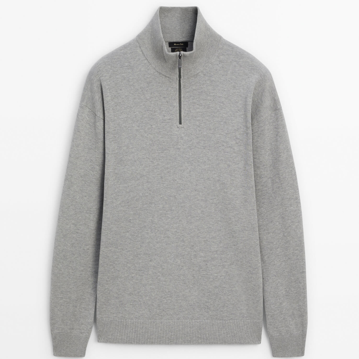 Свитер Massimo Dutti Mock Neck Knit Sweater, серый свитер massimo dutti mock neck sweater with zip кремовый