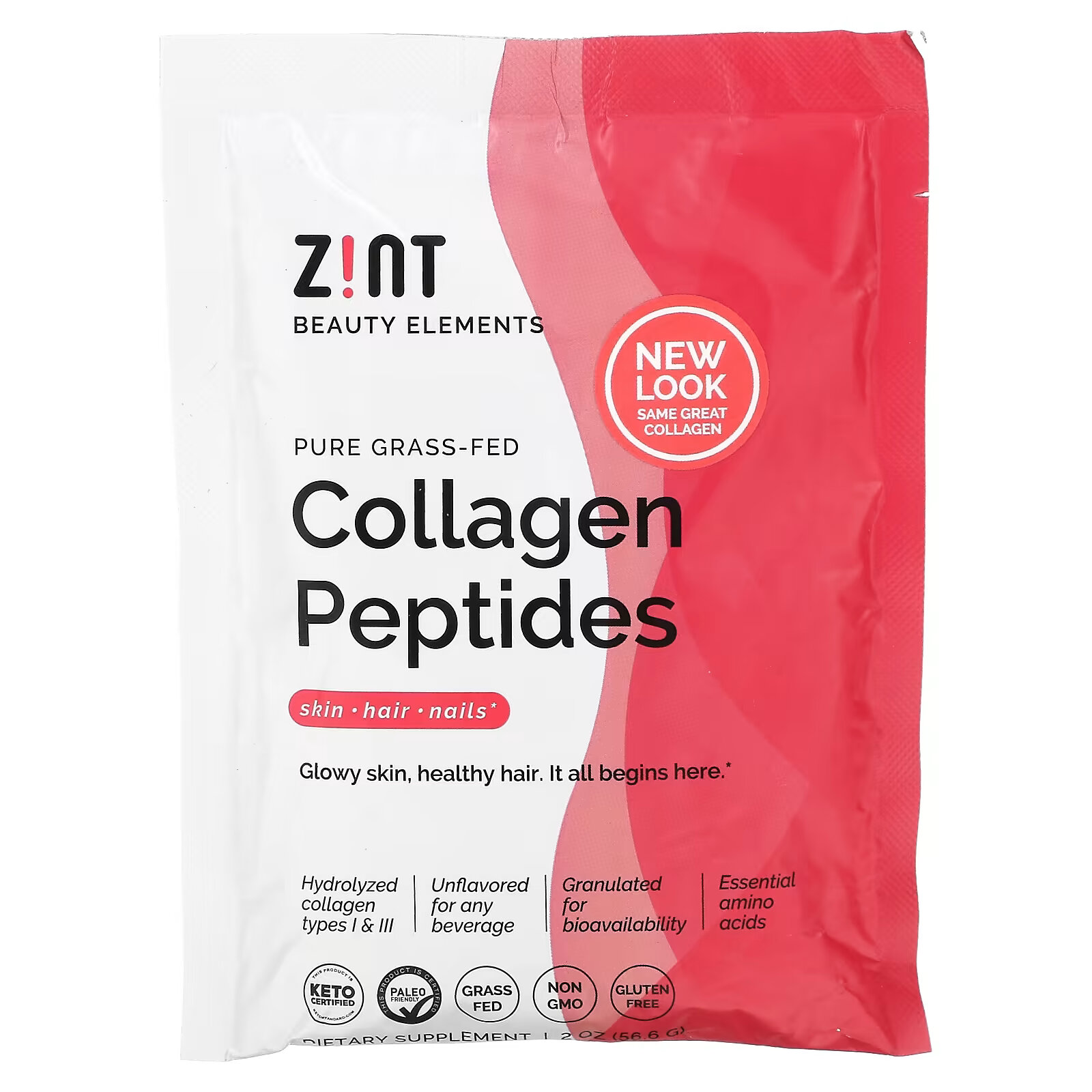 Zint, экологически чистые пептиды коллагена от животных травяного откорма, без вкусовых добавок, 56,6 г
