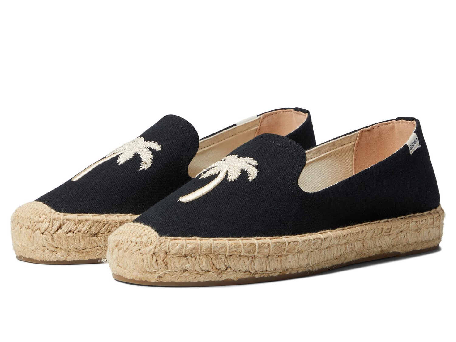 

Мокасины Soludos, Hibiscus Palm Platform Smoking Slipper