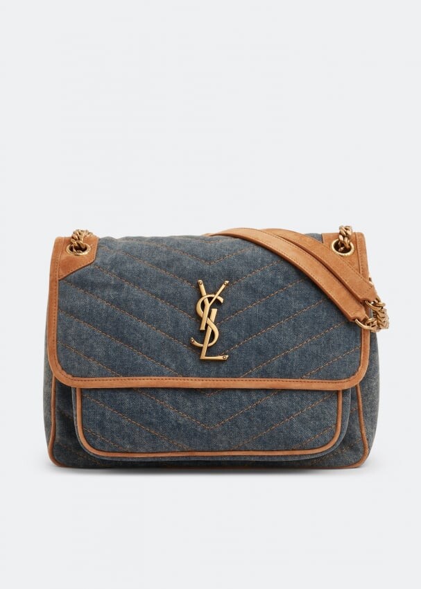 

Сумка SAINT LAURENT Niki medium chain bag, синий