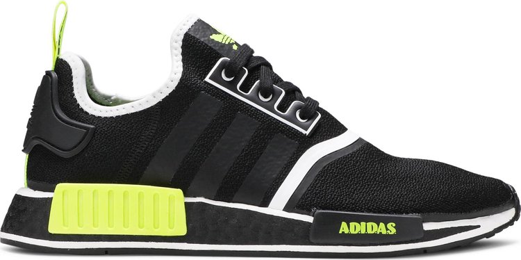 Кроссовки Adidas NMD_R1 'Black Solar Yellow', черный - фото