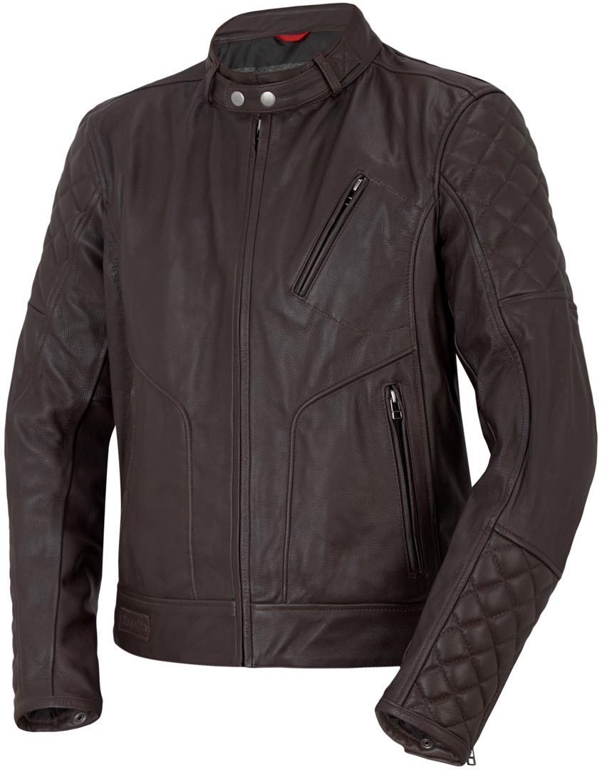 Мотоциклетная кожаная куртка Bogotto Chicago Retro с коротким воротником, коричневый