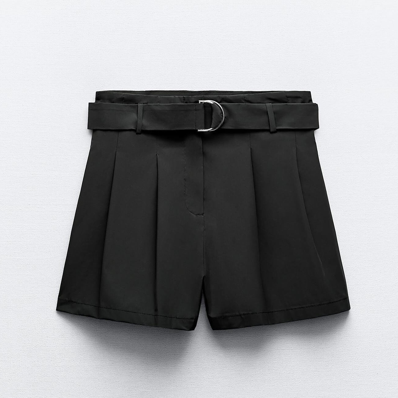 Шорты Zara Technical Bermuda With Darts, черный шорты zara faux leather paperbag bermuda with belt черный