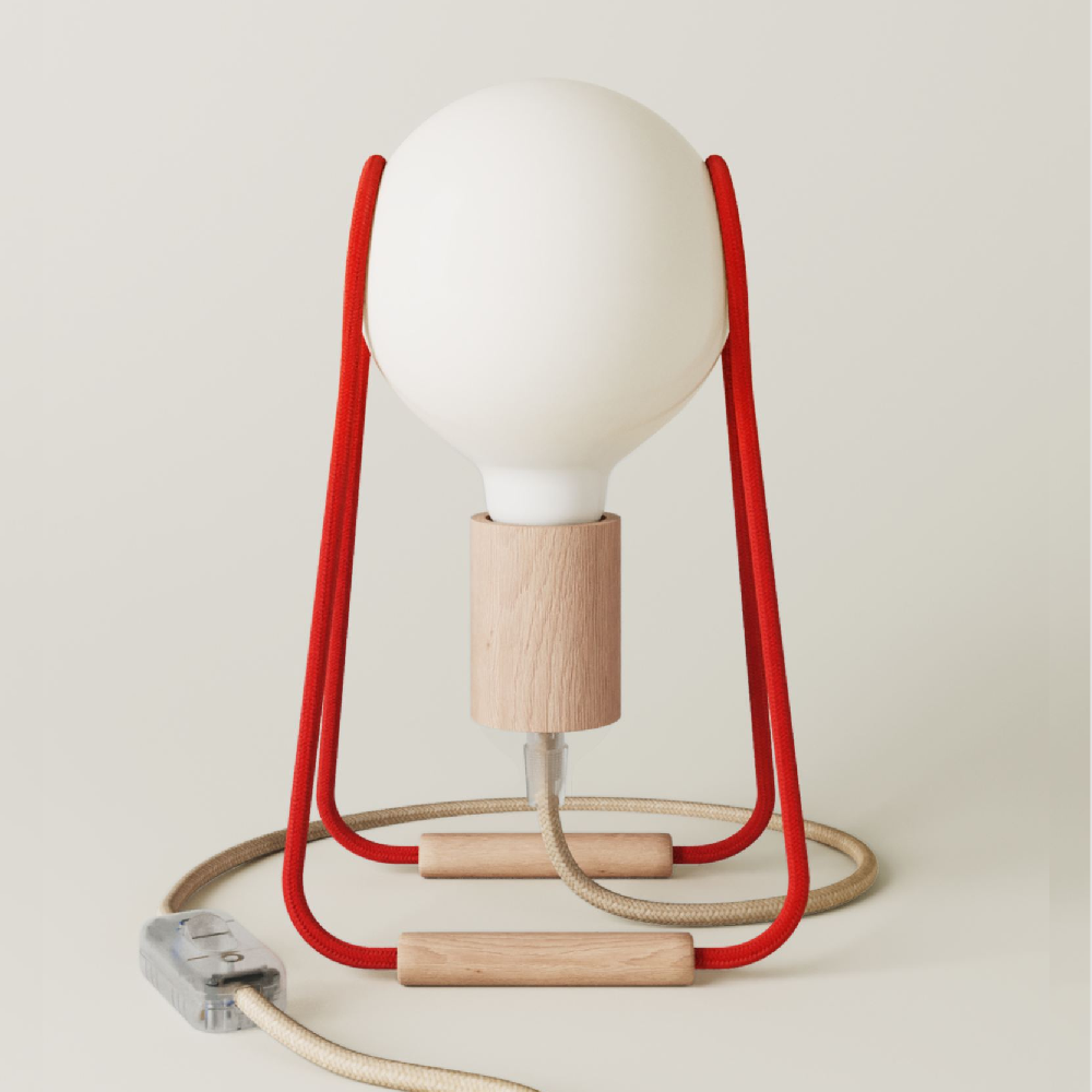 Настольная лампа Creative Cables Wood Taché, красный