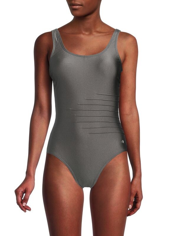 

Асимметричный цельный купальник со складками Calvin Klein Swim Slate
