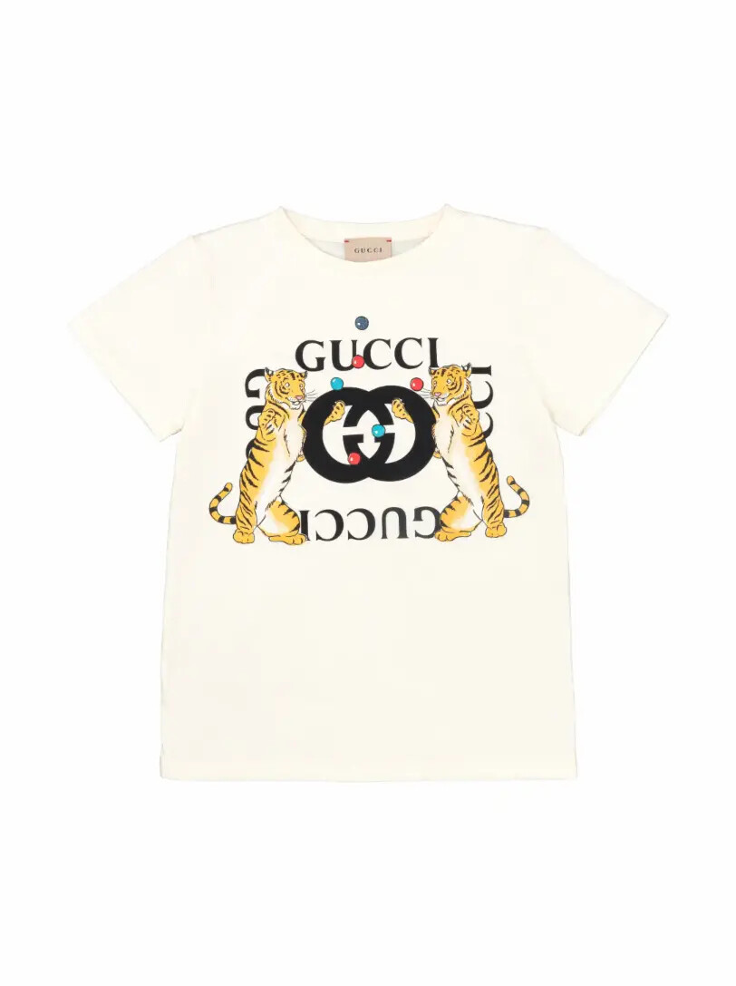 

Хлопковая футболка с принтом Gucci