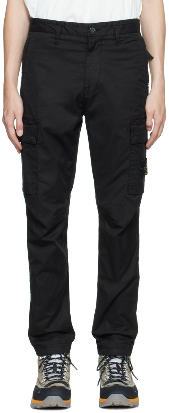 

Черные прямые брюки карго Stone Island, Черный