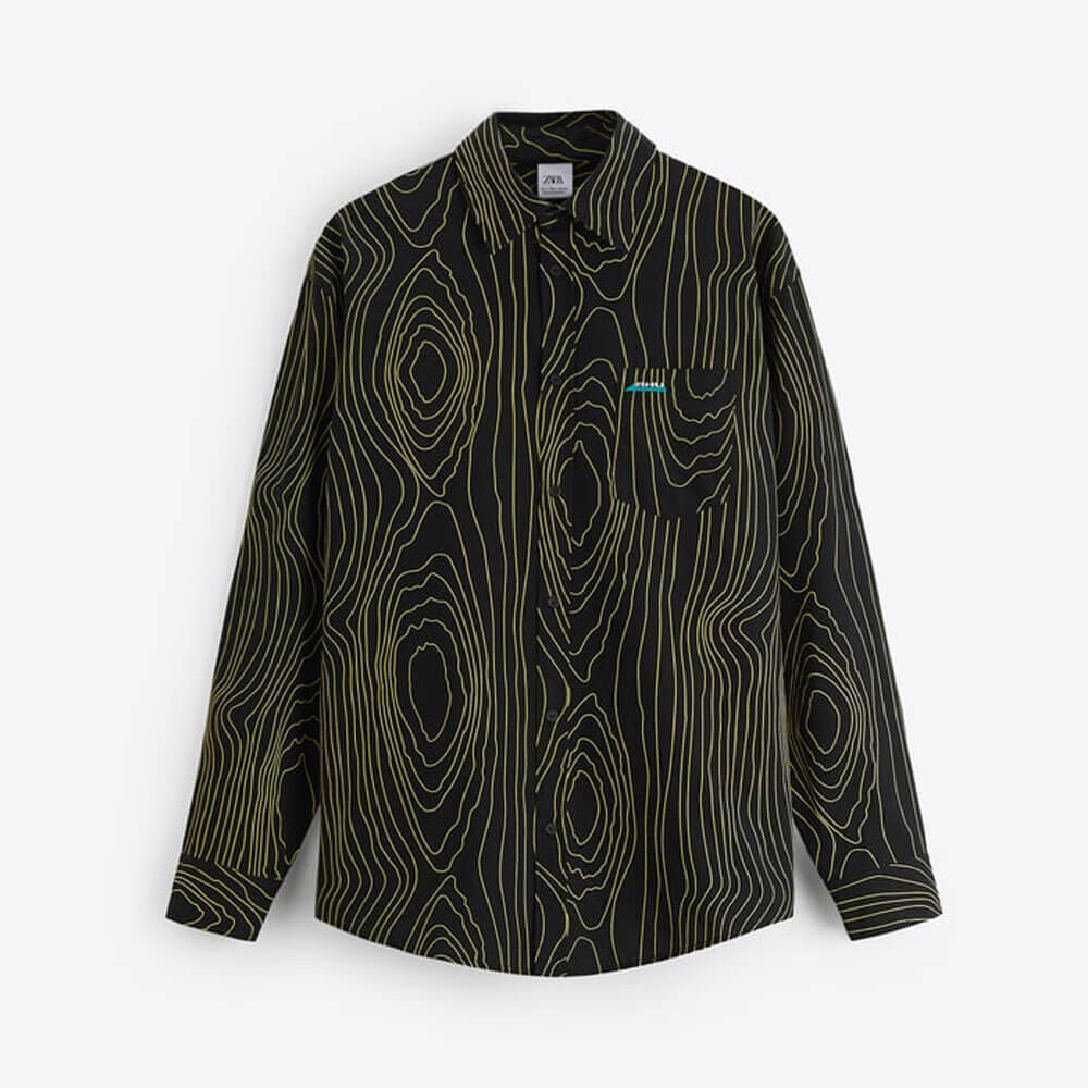 

Рубашка Zara Printed X Rhuigi Limited Edition, черный