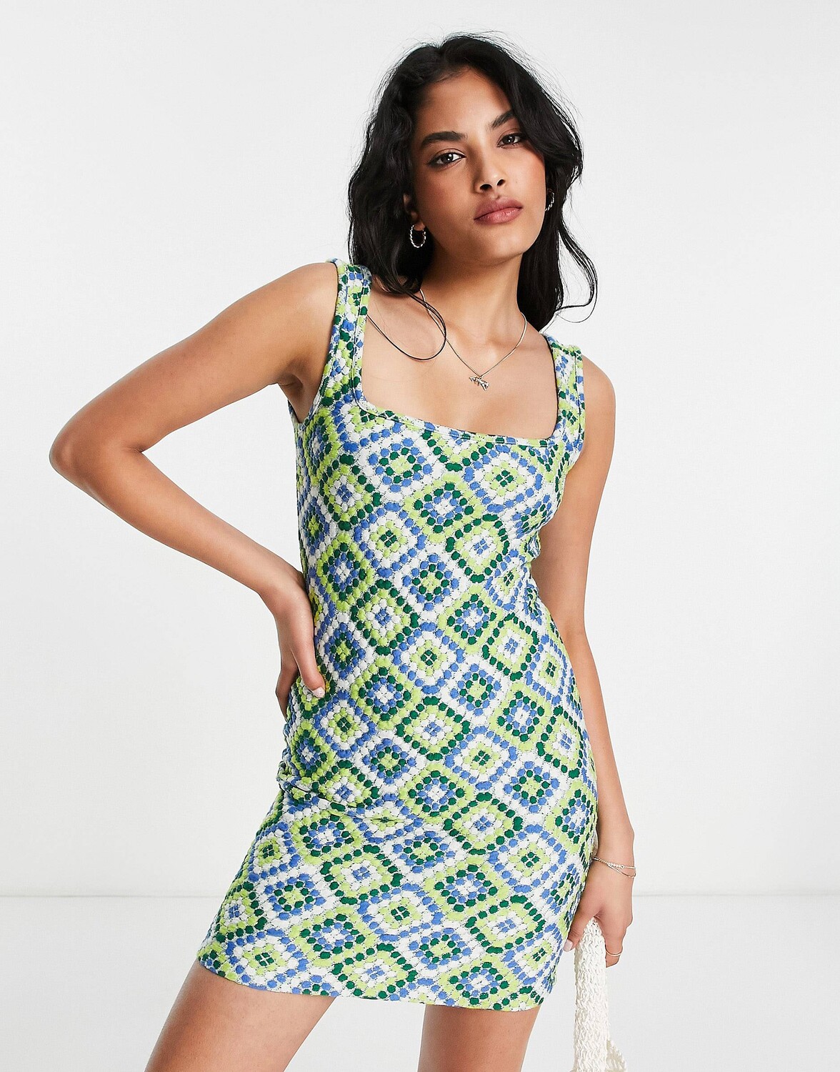 

Текстурированное облегающее платье мини Topshop aztec