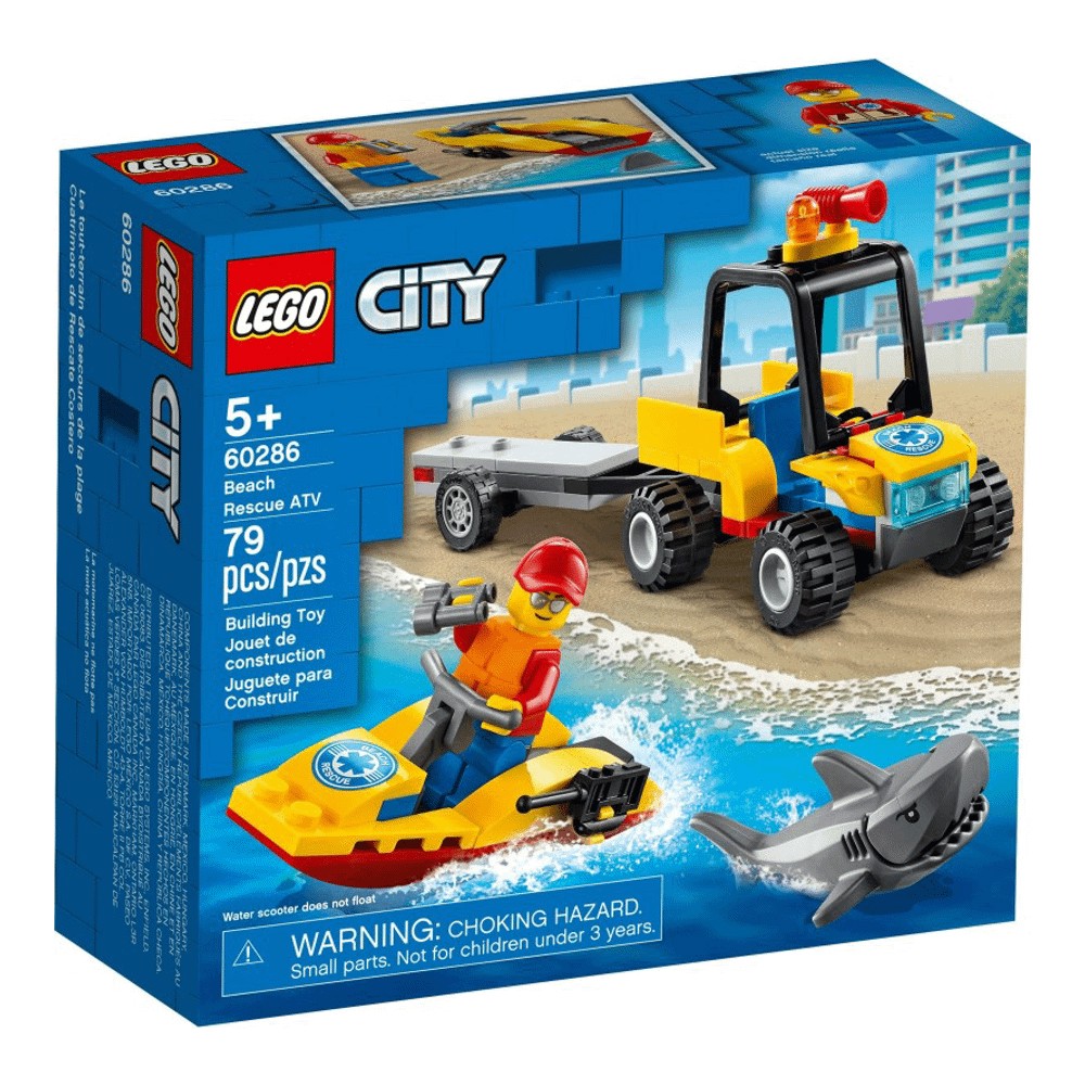 Конструктор LEGO City Great Vehicles 60286 Пляжный спасательный вездеход конструктор lego city 60431 космический вездеход и инопланетная жизнь
