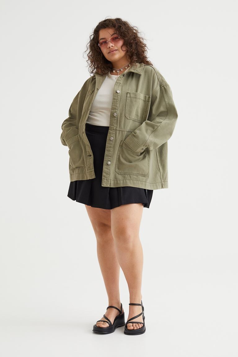 

Куртка H&M+ из твила, хаки зеленый