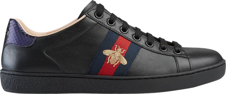 Кроссовки Gucci Wmns Ace Embroidered Low Black, черный - фото