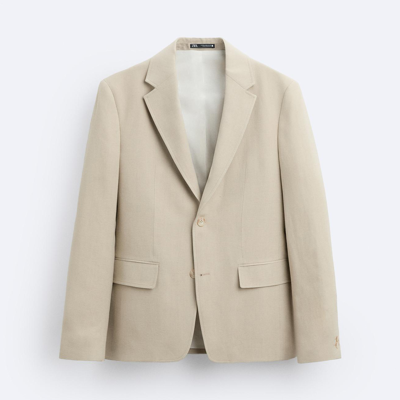 Пиджак Zara Viscose - Linen Suit, светло-бежевый