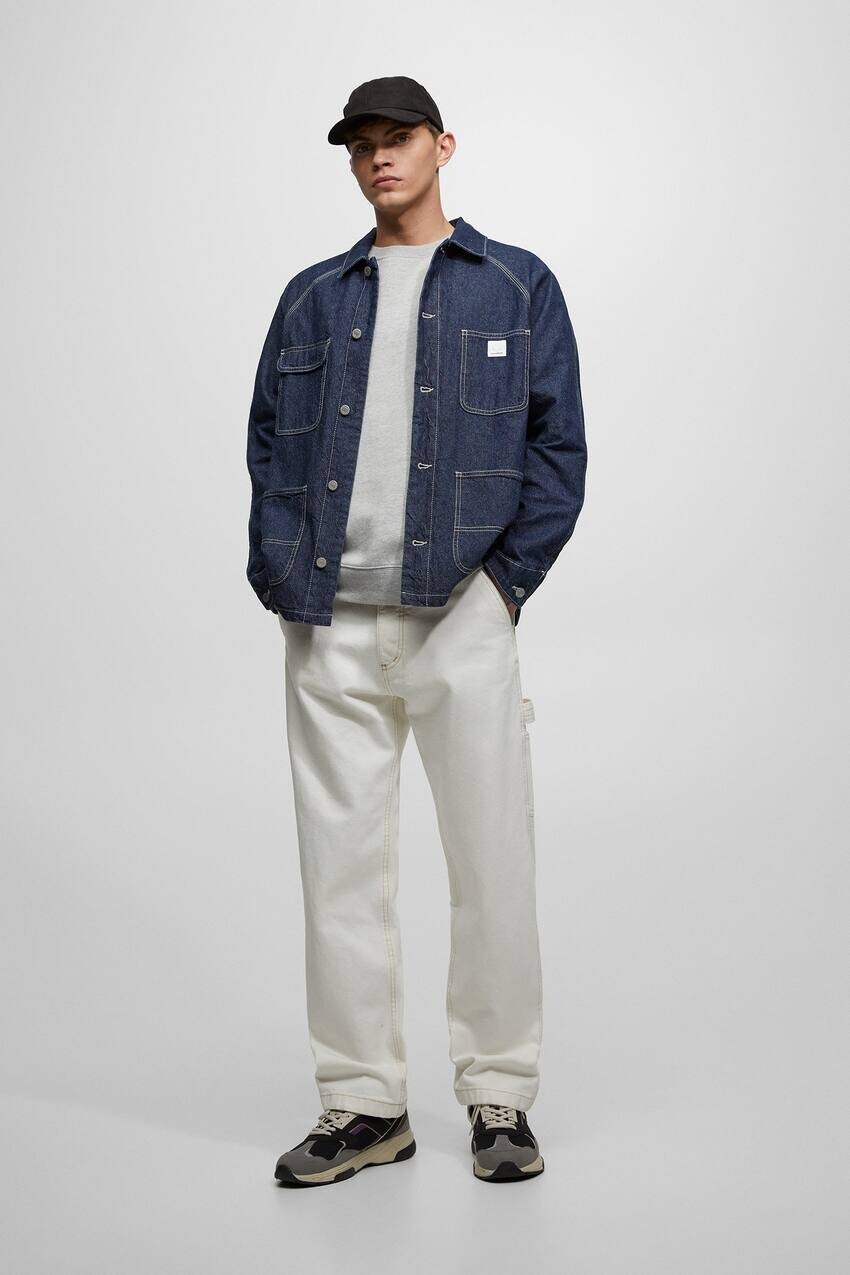 

Джинсы плотника Pull&Bear, экрю