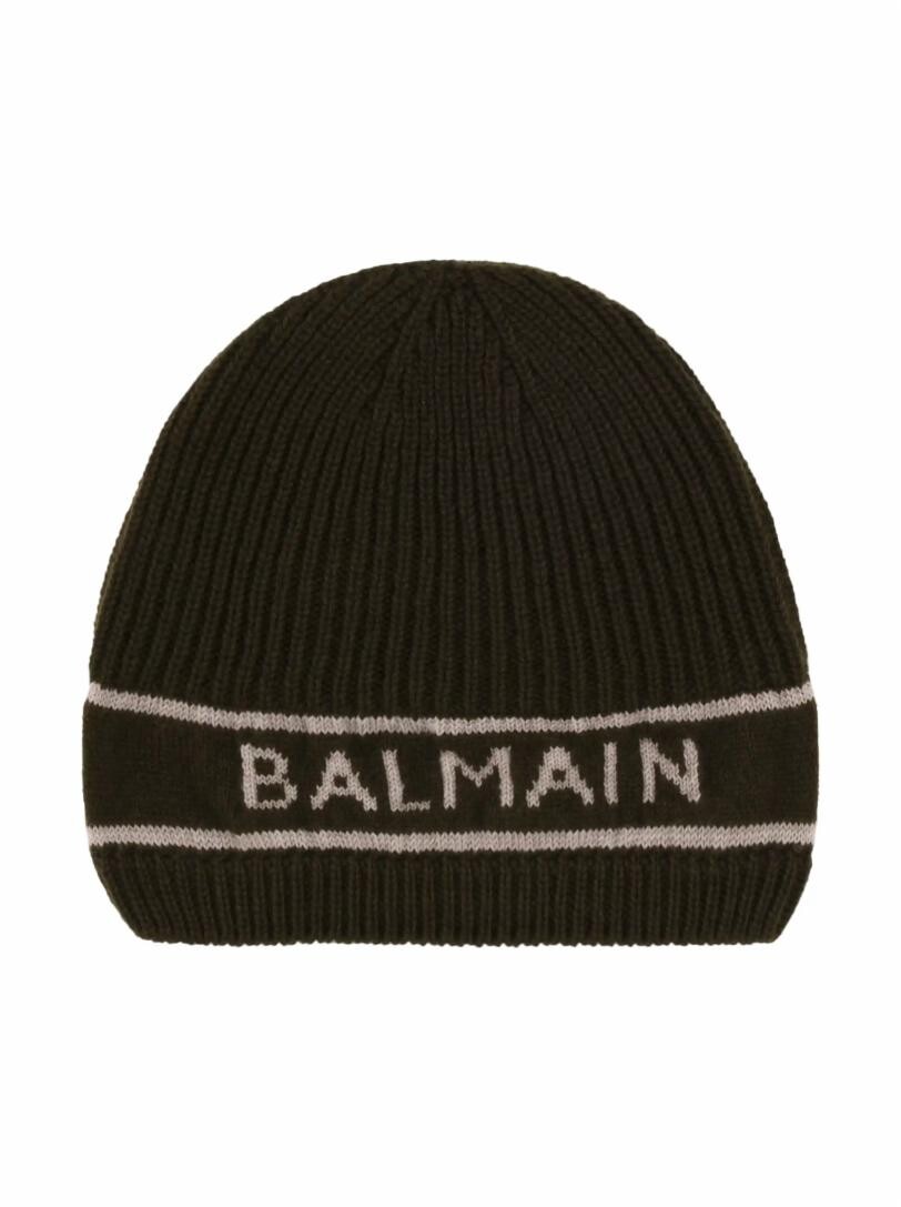 

Шерстяная шапка с логотипом Balmain