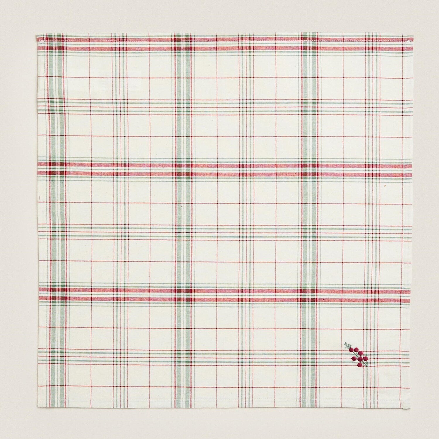 

Набор салфеток Zara Home Of Check With Christmas Stripes, 45 x 45 см, 2 предмета, белый/мультиколор