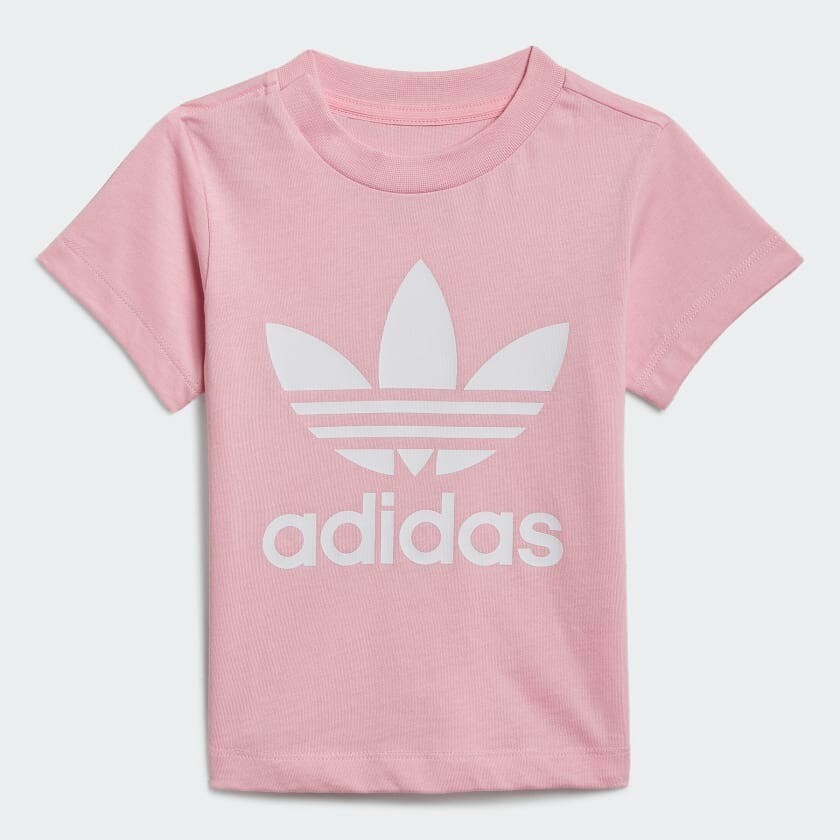 

Футболка Adidas Originals Trefoil, розовый/белый