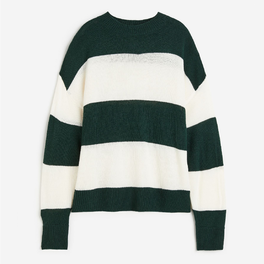 цена Свитер H&M Jacquard-knit, кремовый/зеленый