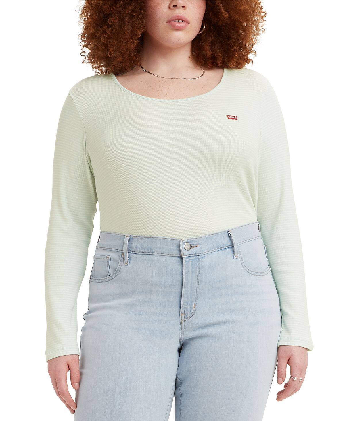 

Плюс размер медовая футболка с длинным рукавом Levi's, мульти