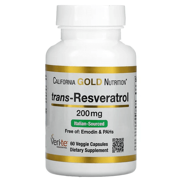 Транс-ресвератрол, California Gold Nutrition 200 мг, 60 растительных капсул