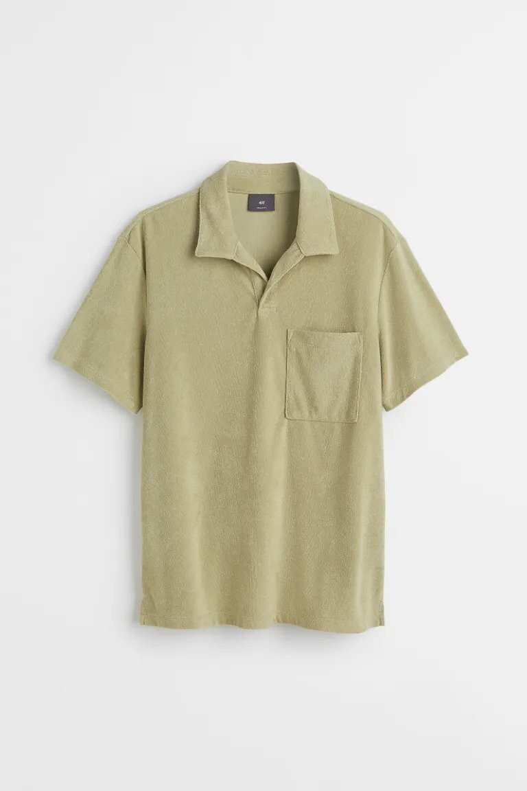 

Поло H&M Regular Fit Terry, зелёный