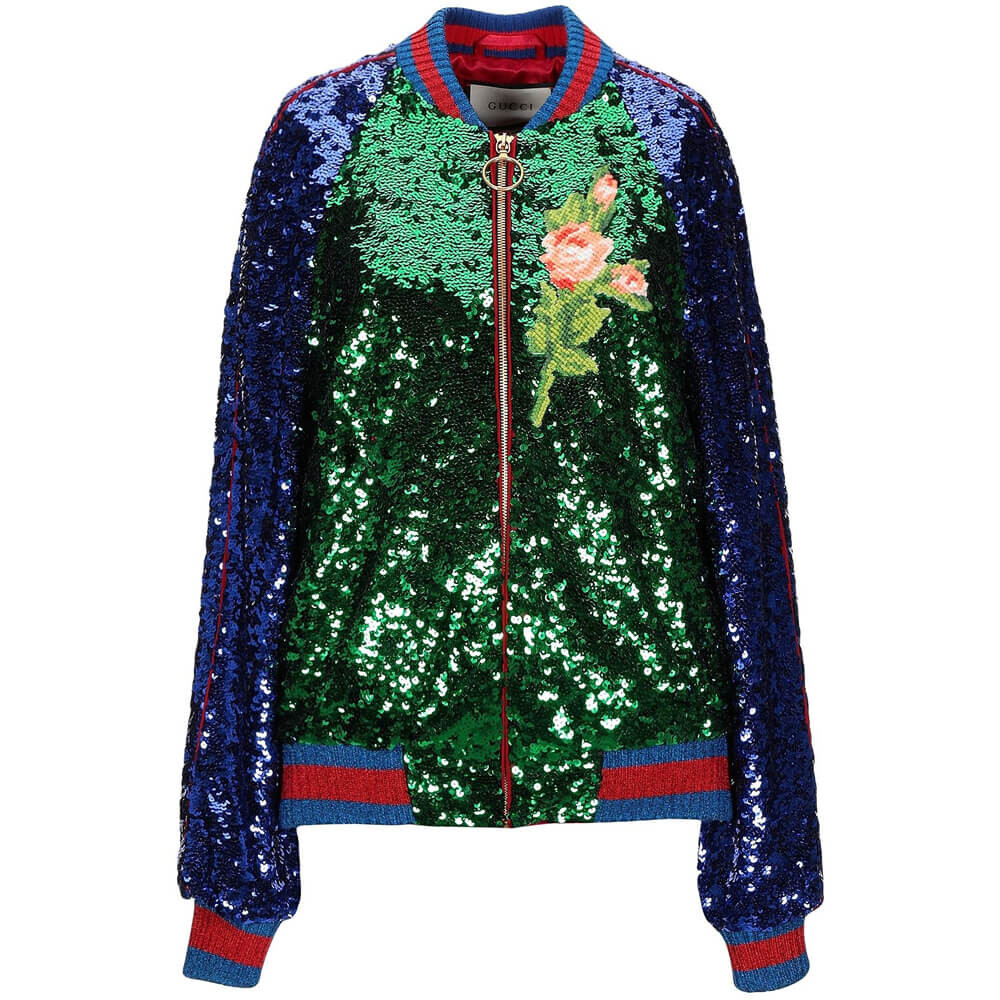 Куртка-бомбер Gucci, зеленый
