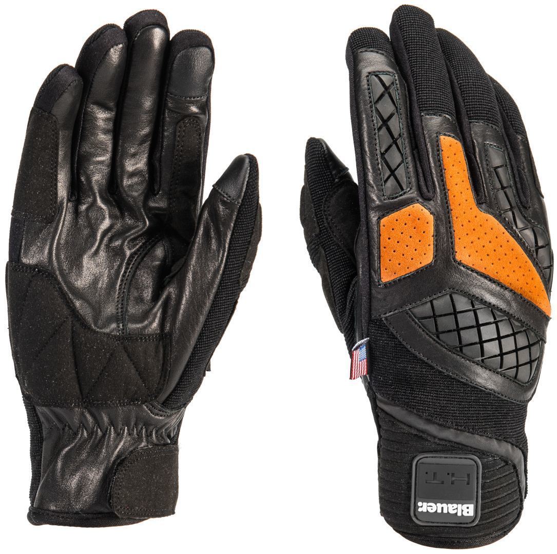 Мотоциклетные перчатки Blauer Urban Sport с регулировкой на запястье, черный/оранжевый