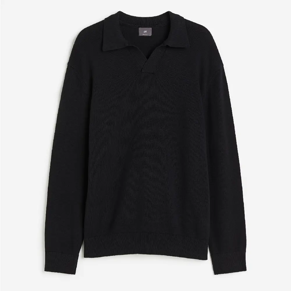 

Джемпер H&M Regular Fit Cotton Polo, черный