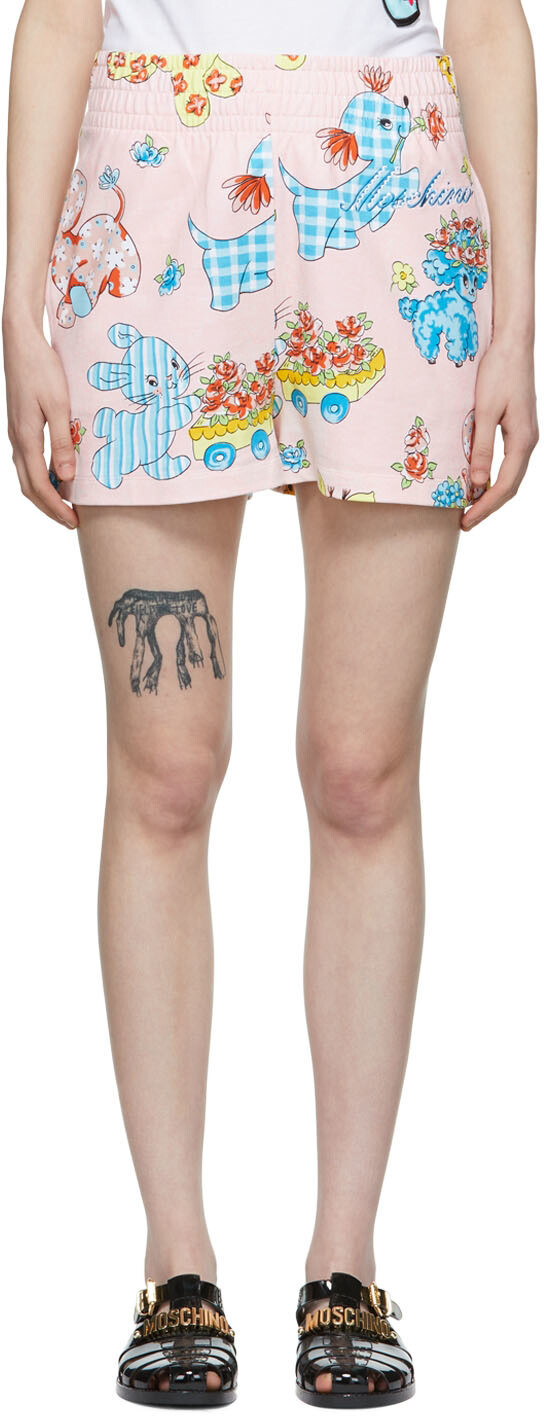 

Розовые хлопковые шорты Moschino