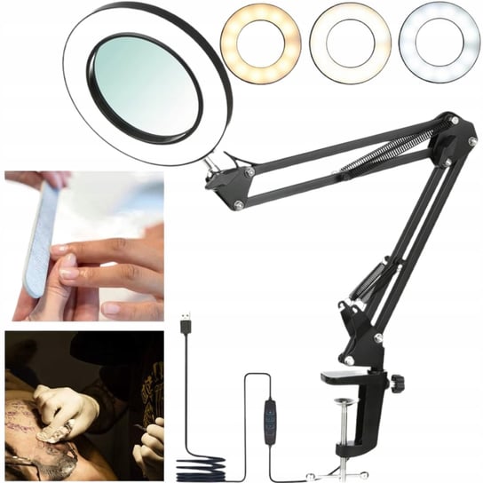 Светодиодная USB-лампа для косметической дерматологии с увеличительным стеклом, inna светильник с увеличительным стеклом для спальни светильник светодиодная настольная лампа с подсветкой для кровати usb сенсорный портативн