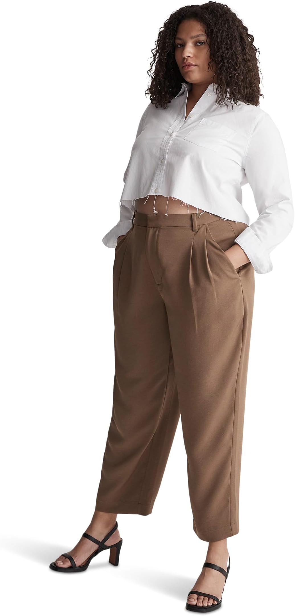 Плиссированные брюки-галифе Madewell, цвет Light Roast
