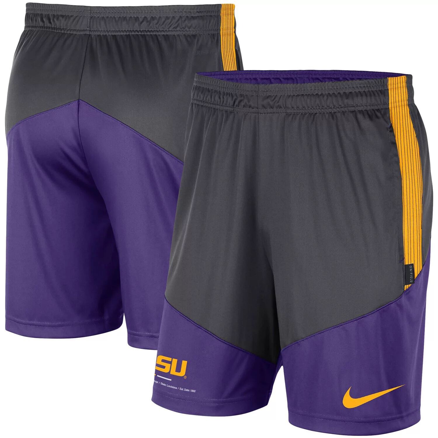 

Мужские трикотажные шорты антрацитового/фиолетового цвета LSU Tigers Team Performance Nike