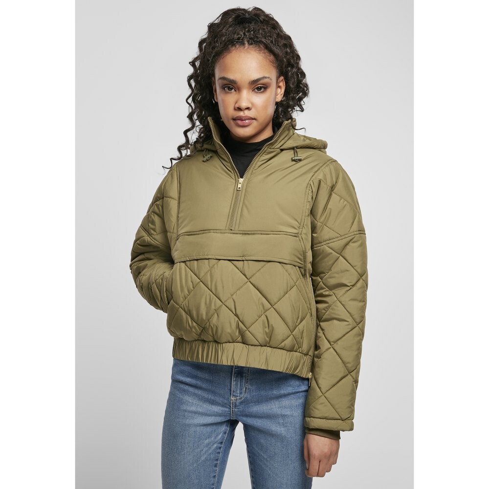 

Куртка Urban Classics Oversized Diamond Quilted Pull Over, зеленый