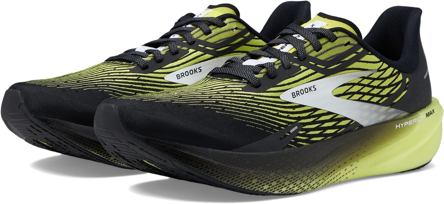 Кроссовки Hyperion Max Brooks, цвет Black/Blazing Yellow/White кроссовки brooks hyperion цвет gunmetal black white