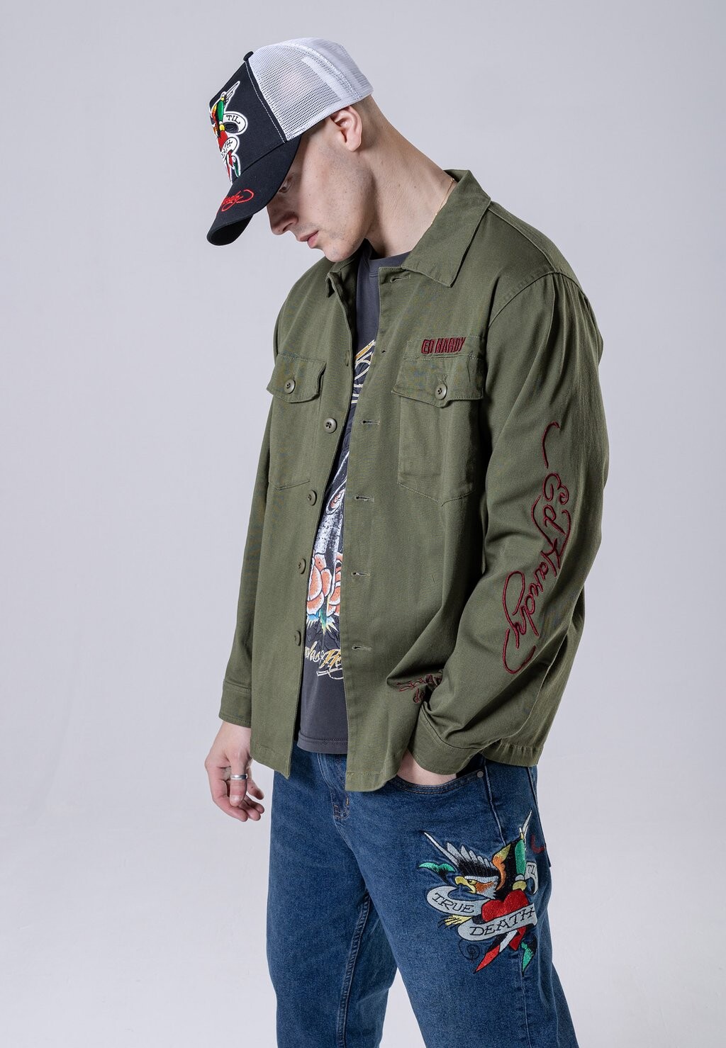 

Рубашка Ed Hardy, оливковый