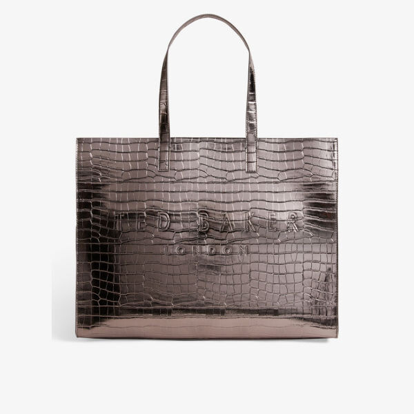 

Кожаная сумка-тоут Icon с крокодиловой отделкой Ted Baker, бронзовый