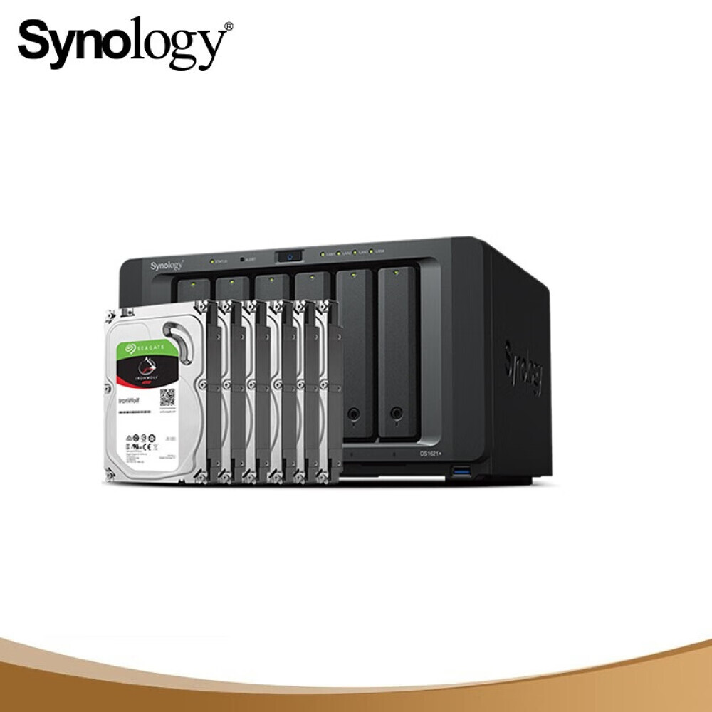 

Сетевое хранилище Synology DS1621+ с 6 жесткими дисками Seagate IronWolf ST8000VN004 8 ТБ