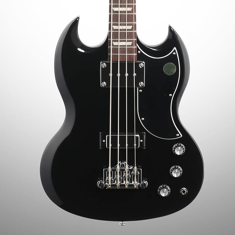 Стандартная электрическая бас-гитара Gibson SG (с футляром), черное дерево SG Standard