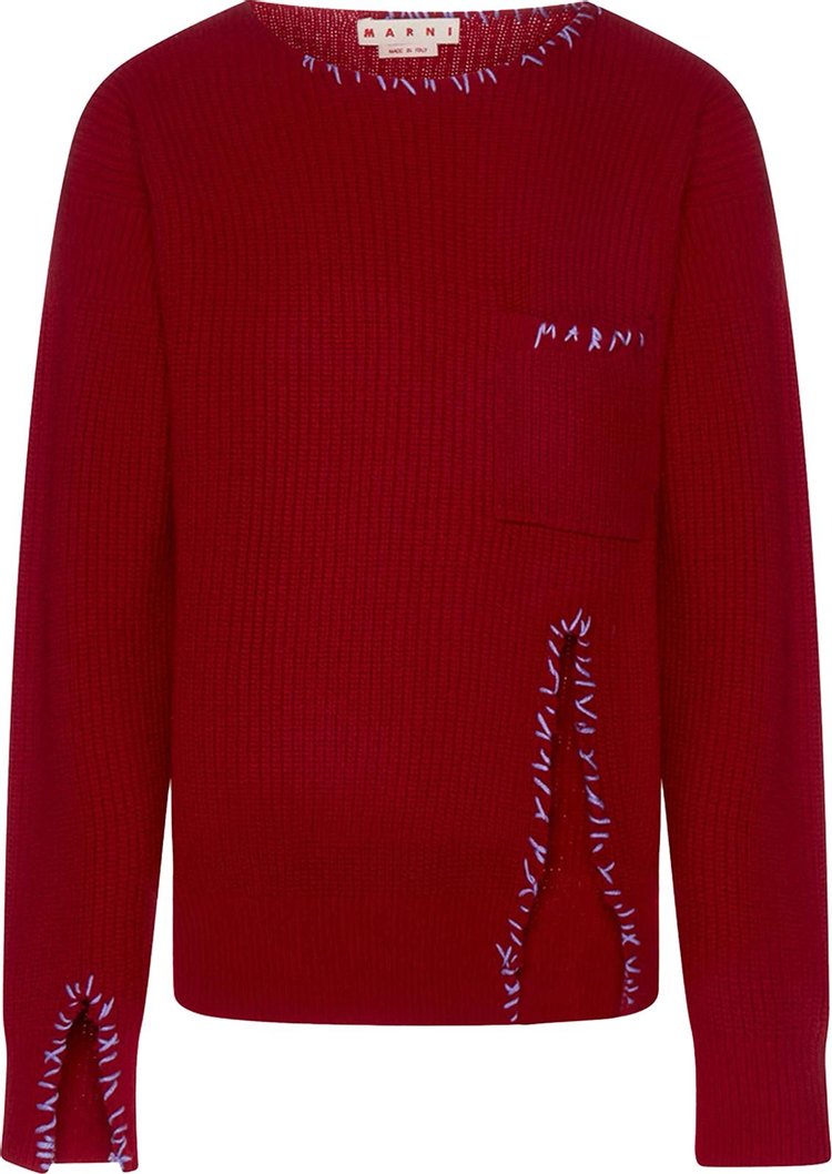 Свитер Marni Long-Sleeve Crewneck Sweater 'Chilli', красный