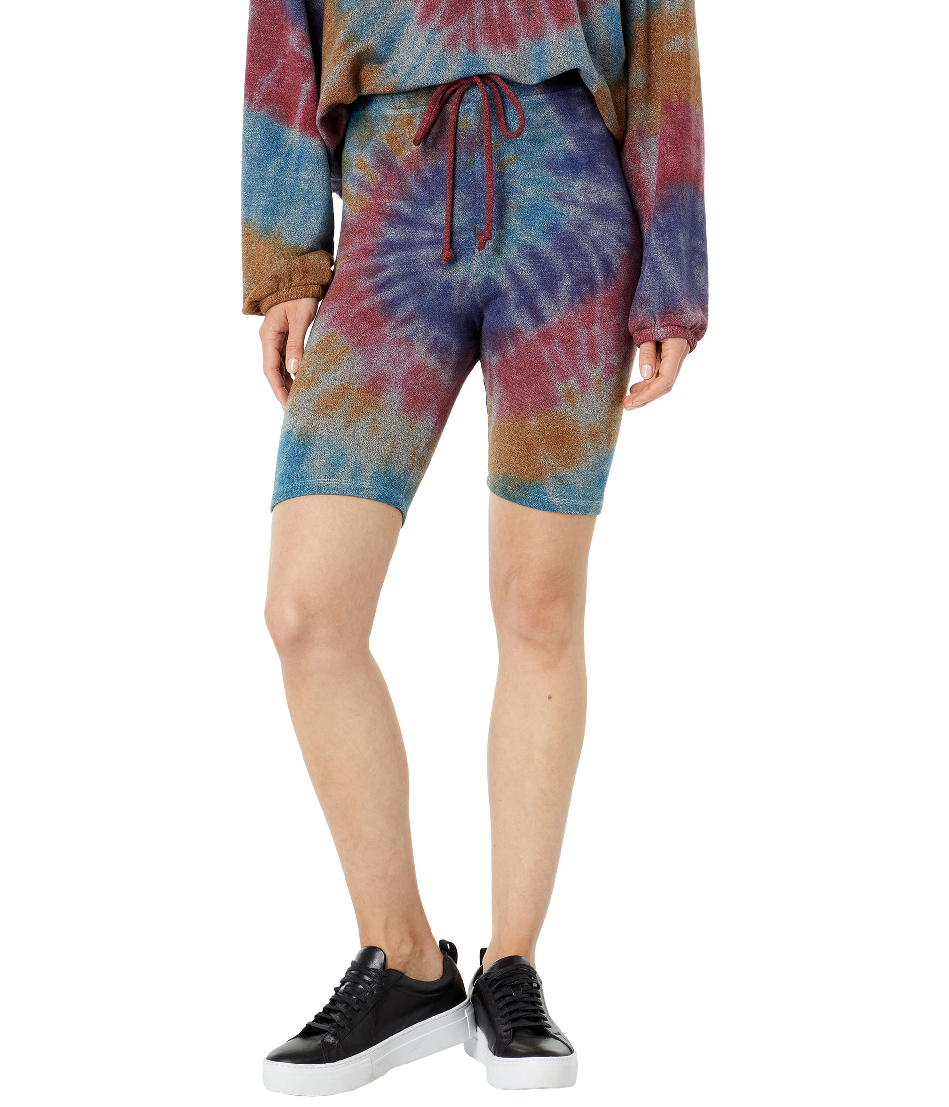 Шорты SUNDRY, Tie-Dye Biker Shorts 2021 fashion multicolor tie dye 2 pcs women set tie dye o neck short tops and loose pants summer sexy outfits