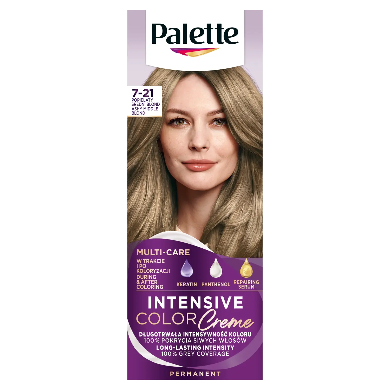 

Palette Intensive Color Creme осветлитель для волос 7-21 пепельный средний блонд, 1 упаковка