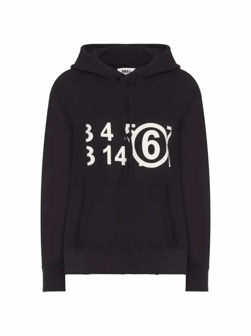 

Хлопковое худи с принтом MM6 MAISON MARGIELA