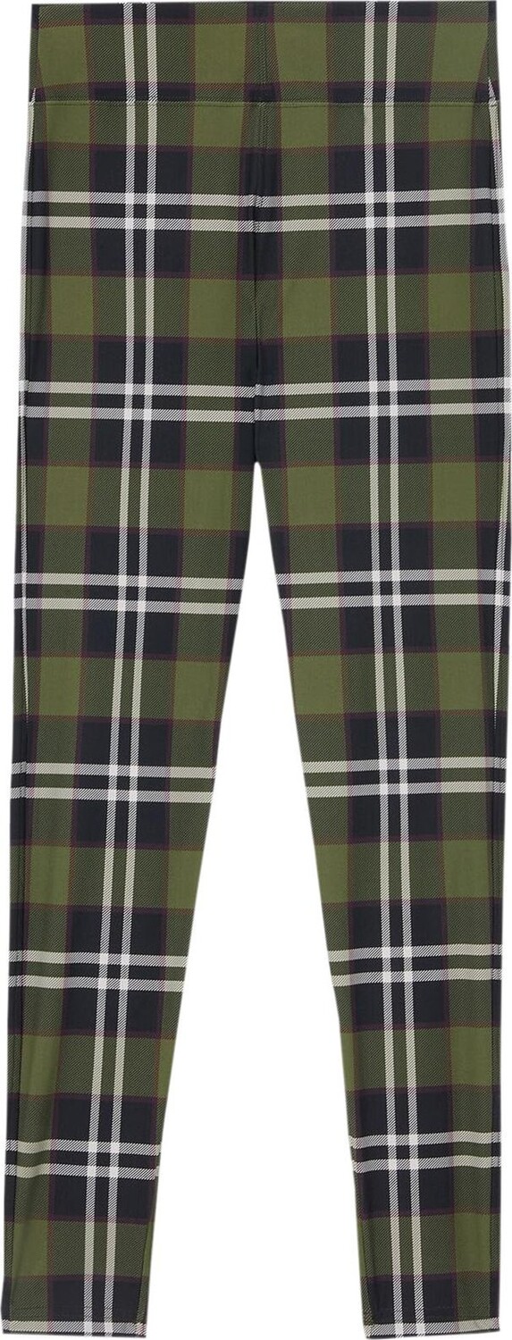 

Леггинсы Burberry Tully Check Leggings 'Dark Olive', зеленый