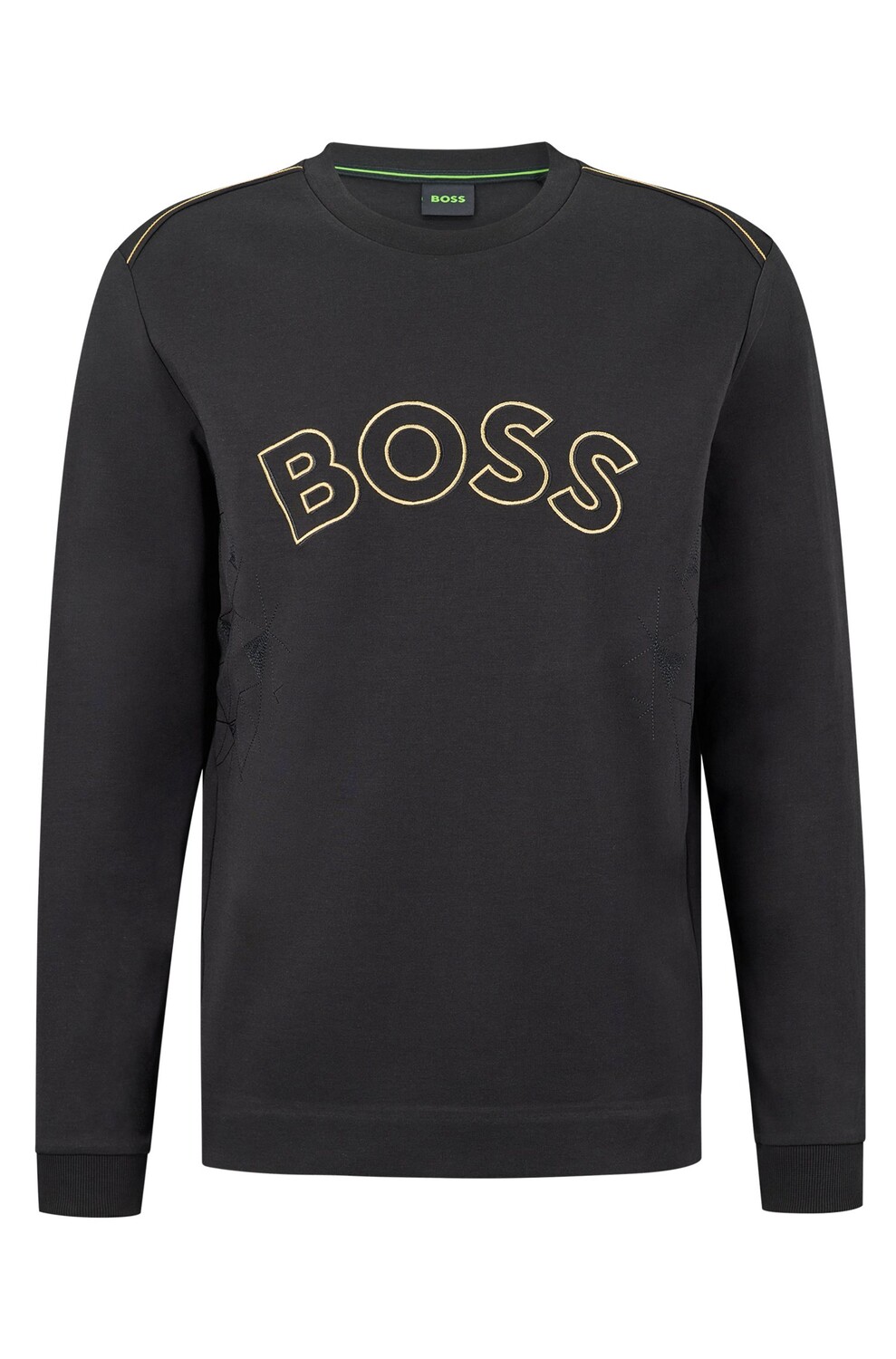 

Свитшот Hugo Boss Regular-fit With Grid Artwork And Curved Logo, черный