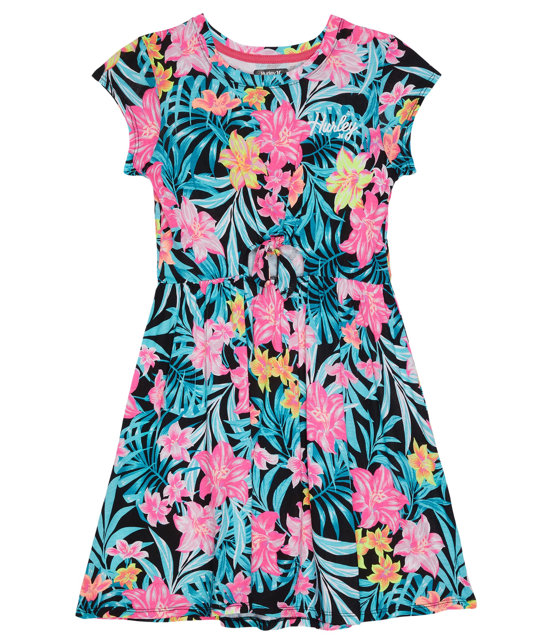 short sleeve cutout print maxi dress Платье Hurley Kids, Short Sleeve Cutout Dress