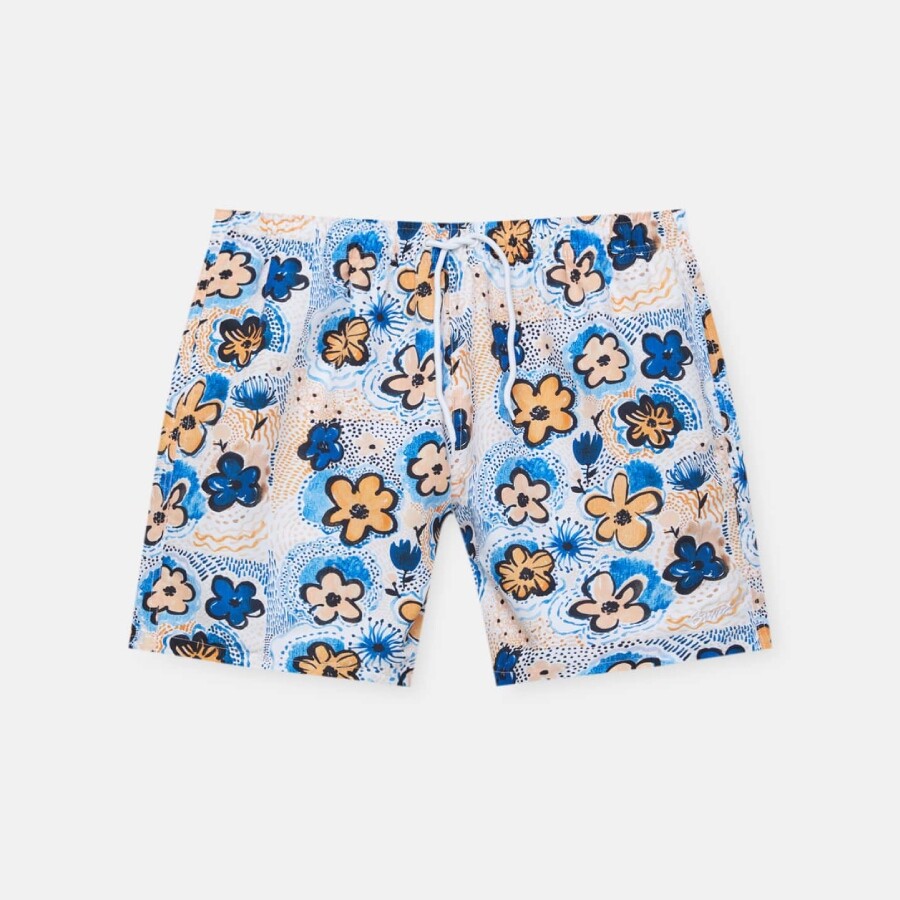 

Шорты для плавания Pull&Bear Blue Floral Print, мультиколор