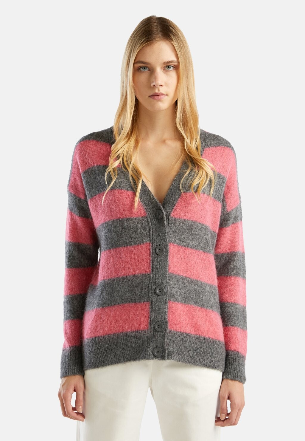 

Кардиган Striped United Colors of Benetton, цвет grey