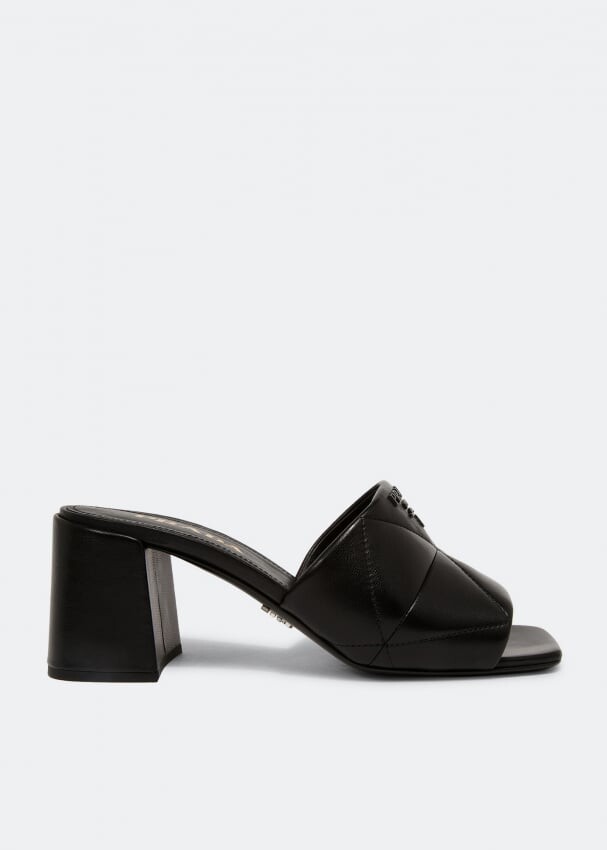 

Сандалии PRADA Quilted nappa leather sandals, черный